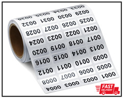 0001-2000 Inventory Number Sticker Labels Self Adhesive Waterproof Consecutive