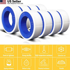 VOTMELL 8 Rolls 1/2 Inch(W) X 520 Inches(L) Teflon Plumbers 8 ROLLS, White