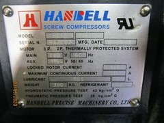 HANBELL RC12 ZD6R2.6H0 SEMI-HERMETIC SCREW COMPRESSOR 460V 345A 28KG/CMG2
