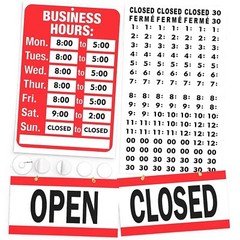 Open Closed Sign for Business – Ideal Office Hours Sign for Glass Door or Win…