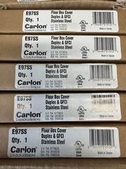 NEW Carlon E97SS Duplex/GFCI Round Floor Box Cover Kit, Stainless Steel
