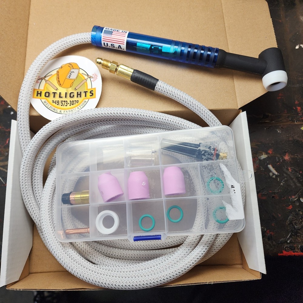 Ultraflex 150amp tig Hose #17 Torch Stubby Gas Lens kit