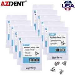 10X Dental Orthodontic Buccal Tubes 1st Molar Roth 022 Tube Convertible AZDENT