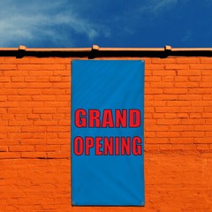 Vertical Vinyl Banner Multiple Sizes Grand Opening Clouds New Business Business