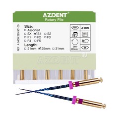 AZDENT Dental Endo Heat Activated Rotary Niti Files Engine Use 25mm /19mm SX-F3
