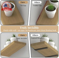 6pcs Wall Shelf Brackets Heavy Duty Floating Shelf Bracket Hidden,Invisible Blac