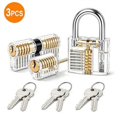 3PC Clear Acrylic Practice Lock Transparent Cutaway Pin Tumbler Training Set