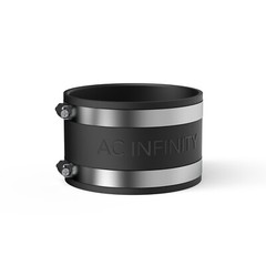 Noise Reduction Clamp, 4-Inch Rubber Duct Coupler with Stainless Steel Clamps