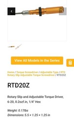 Tohnichi RTD20Z Rotary Slip & Adjustable Torque Driver《Priced To Sell》US Seller