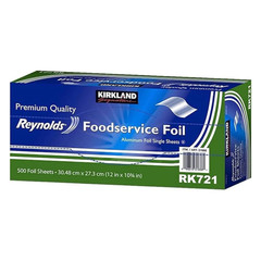 Kirkland Signature Reynolds Foodservice Aluminum Foil Pre-Cut Single Sheets 500