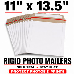 11×13.5 Rigid Photo Mailers Self Seal Stay Flat Cardboard Envelopes