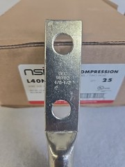 Box of 25 – NSI L40N-38P Long Barrel Copper Compression Lug 4/0 AWG Two Hole