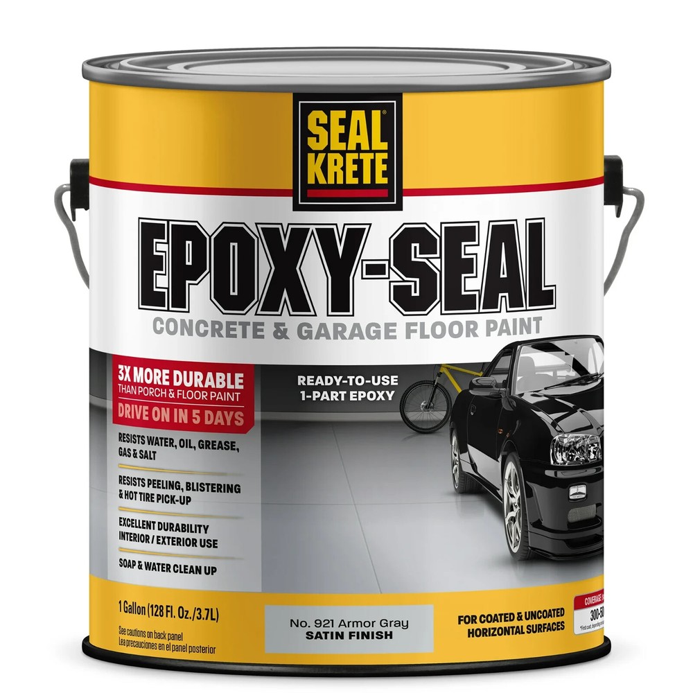Armor Gray, Krete Epoxy-Seal Low VOC Concrete and Garage Floor Paint, Gallon