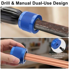 3PCS 1/2″ 3/4″ 1″ Copper Pipe Cleaning Tool for Drill Tube HVAC Plumbing Repair