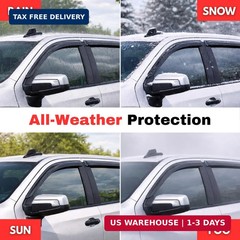 Rain Guards Fit for 2016-2025 Chevrolet/Chevy Malibu, Out-Channel Window Vis