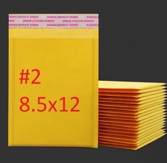(25) #2 8.5” x 12” Yellow Kraft Bubble Mailers Padded Envelopes Qty:25