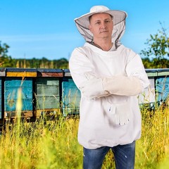 Beekeeping Jacket Hat Gloves Set for Men Women, Beekeeping Size L