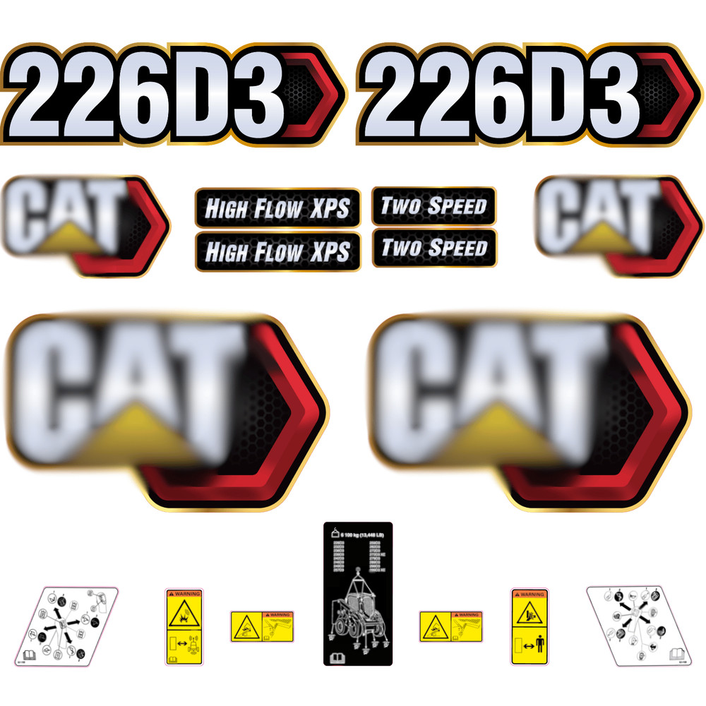 Compatible with 226D3 Decal Kit Skid Steer Stickers – Free Shipping – 3M Vinyl