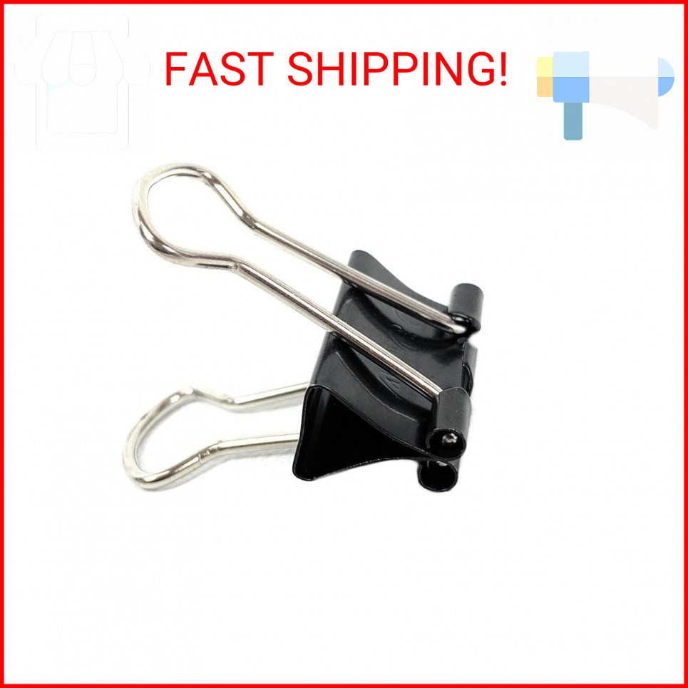 ACCO BRANDS 72020 Small Binder Clips, Steel Wire, 5/16 Cap, 3/4w, Black/Silver,