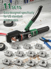 Hydraulic Cable Crimping Tool, Battery Cable Terminal Crimper 12 AWG–4/0 AWG, US