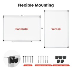 36 X 24 inches Magnetic Dry Erase Board with Aluminum Frame, Office