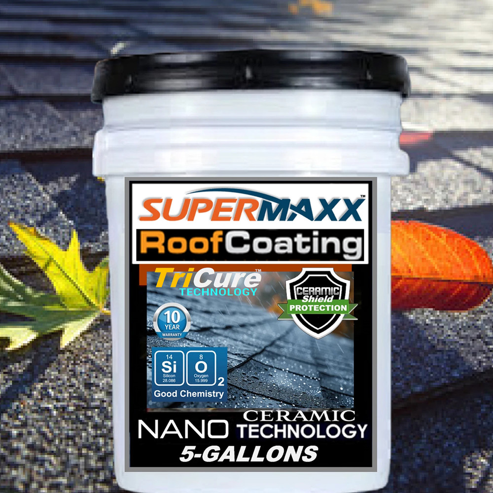 SPRAY ON ROOF COATING FOR SHINGLES 10 YEAR NANO ROOF CLEAR COATING – 5 GALLONS