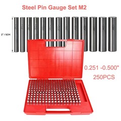 Pin Gauge Pin Gage Set 190/250pcs M1 M2 Class ZZ Metric Steel for Maintenance US