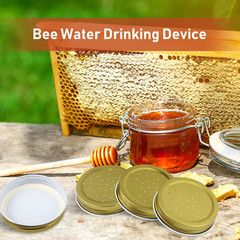 Bee Feeder Lids for Mason Jar- 8Pcs Metal Bee Feeders Entrance Beehive Lid- Beeh