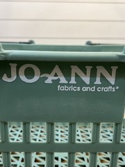 Joann Fabrics And Crafts Store Shopping Basket Mint Green Hand Carry 1990’s