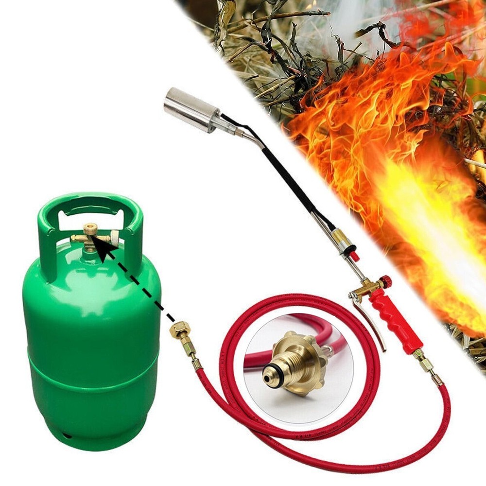 Portable Propane Torch Weed Burner Ice Snow Melter Outdoor Flame Thrower w/ Hose