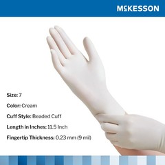 McKesson Perry Latex Surgical Glove Standard Cuff Length SIZE 7 50 per Box