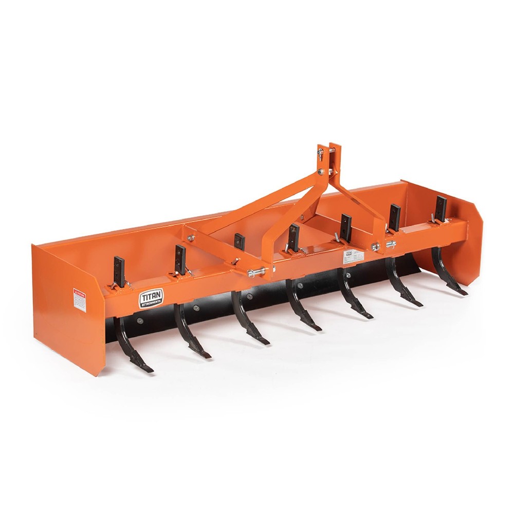 Titan Attachments 3 Point 7FT Rear Box Blade Scraper Grader, Cat 0 and 1
