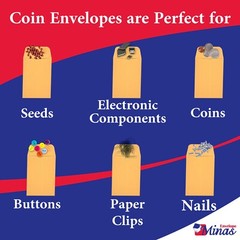 Minas Envelope #7 Coin Envelope, 3-1/2 X 6-1/2, Premium 24lb. Kraft, 500/Box