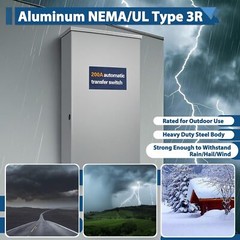 200 Amp Automatic Transfer Switch UL Type 3R For 8-24KW Home Standby Generators