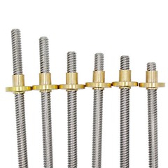 T10-T36 Trapezoidal Right-Hand Threaded Rod Lead Screw A2 Stainless Steel L:0.5M