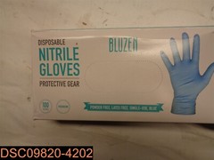 Qty =1000 (10 Boxes of 100) Bluzen Disposable Nitrile Gloves Blue