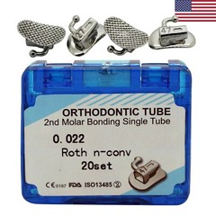 20sets Dental Orthodontic Buccal Tubes Bondable Roth MBT 1st 2nd Molar 0.022″ 2G