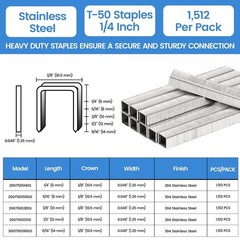 meite T50 Staples 20 Gauge 3/8″ Crown Stainless Heavy Duty Upholstery Staples