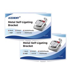 AZDENT Dental Orthodontic Self-Ligating Brackets Brace MBT Roth 0.022 Hooks/Tool