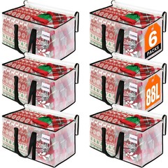 Clear Heavy Duty Moving Bags with Handles & Zippers, Large Storage Totes, 6 Pack