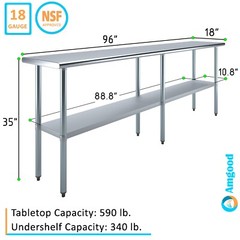 18 in. x 96 in. Stainless Steel Table