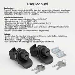 Push Button Latch, 2 Pack Plastic Push-to-Close Latches for Boat/Motorcycle