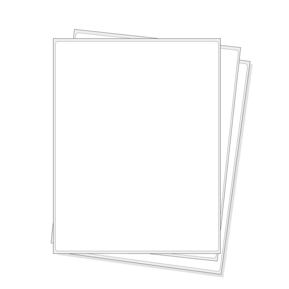 Printable Sticker Paper – 100 Sheets 8.5 x 11 Full Sheet Labels, Matte Self A…