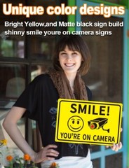 4-Pack Smile You’re On Camera Signs 8″x12″ Rust Free Aluminum Video Surveillance