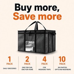 Durable Insulated Bag for Food Delivery, Reusable Cooler with Slip Pocket