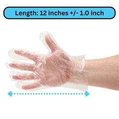 10000 Pcs, Large 1.5 Mil High-Density Polyethylene Disposable Gloves – Clear