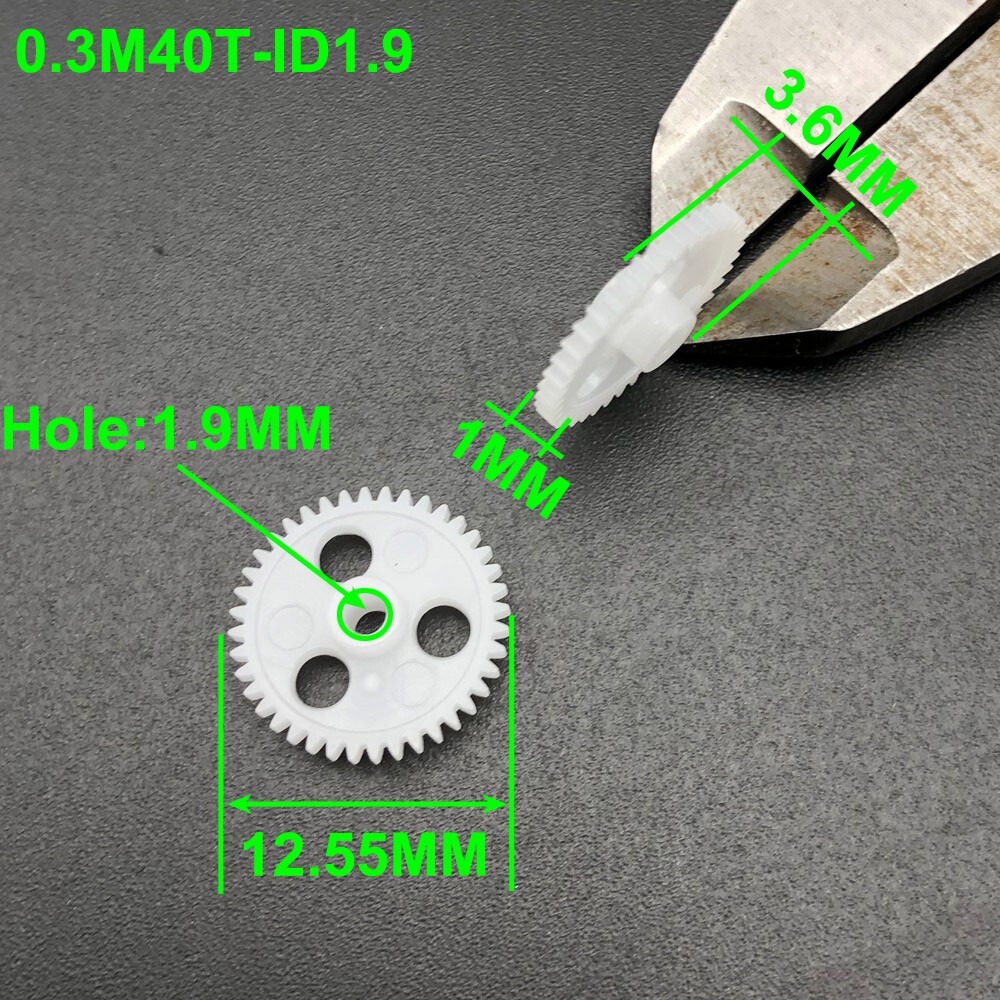 10Pc 0.3M Plastic Gear 0.3 Modulus 40 Teeth Bore Aperture 1.9MM 2MM 2A 40T 3.6MM