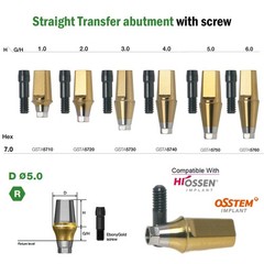 Titanium Straight Cemented Abutment D4.5/5.0/6.0 For Osstem Hiossen TS Regular