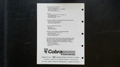 OMC Cobra Stern Drives Optional Equipment Parts Catalog 988550 1989