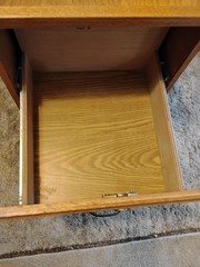 Vintage Wood Filing File Cabinet Industrial Mission Style Oak 2 Drawer Brass K35